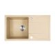 Gori štvorcové umývadlo + odkvapkávacie granitové umývadlo so sifónom béžovej farby