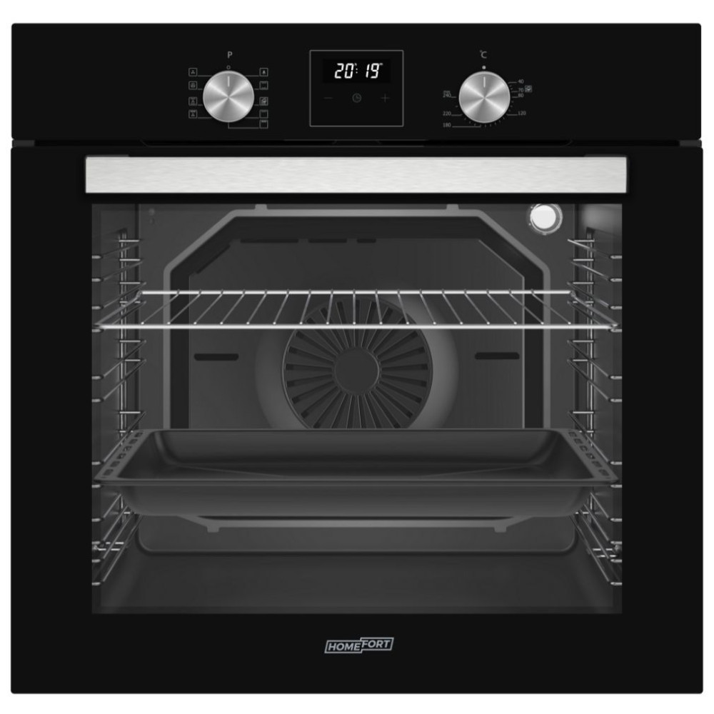 HOMEFORT HSB64DGB Vstavaná rúra s 9 funkciami, 80 l, parné čistenie