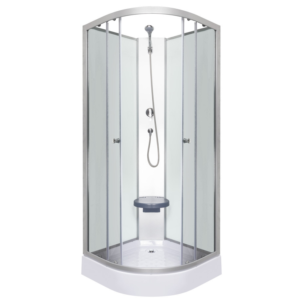 Sprchový kút Evora White 90 so zadným panelom a sprchovou vaničkou, 90x90x205 cm