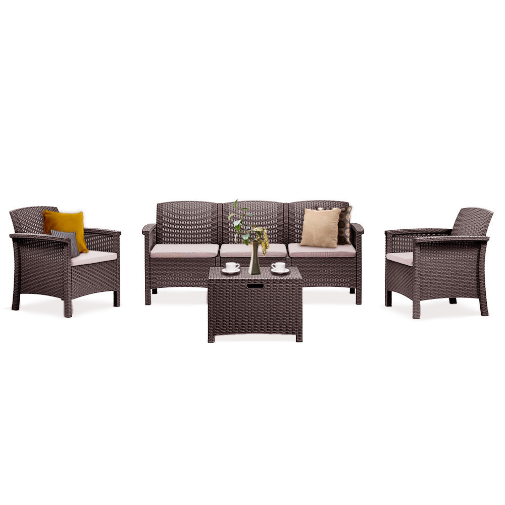 Súprava záhradného nábytku Venus s 5 miestami na sedenie hnedá