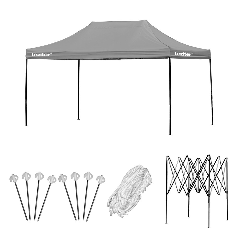 Skladací záhradný altánok 3x4,5 m sivý