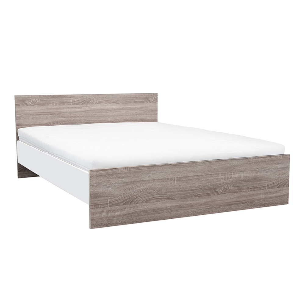 Manželská posteľ Miami bez držiaka na posteľnú bielizeň 160x200 cm dub york-biela