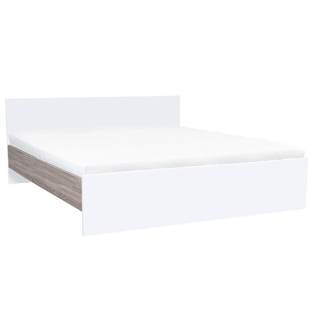 Manželská posteľ Miami bez držiaka na posteľnú bielizeň 180x200 cm bielo-jork dub