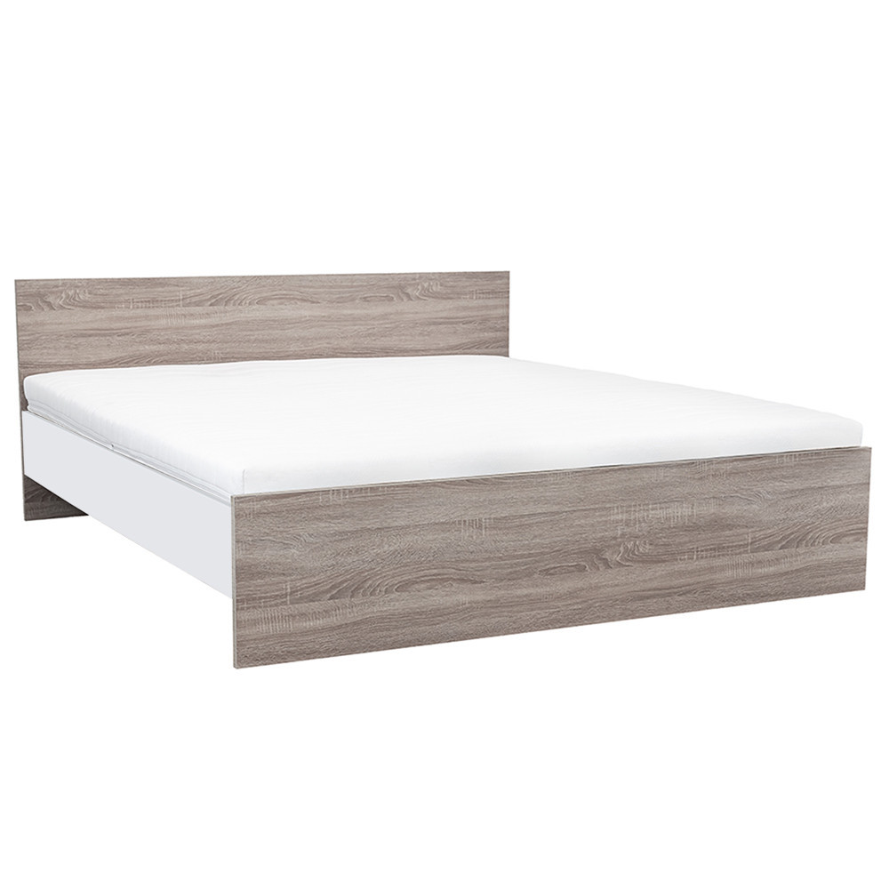 Manželská posteľ Miami bez držiaka na posteľnú bielizeň 180x200 cm dub york-biela