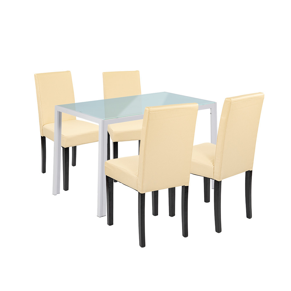 Mira 4+1 jedálenský set bielo-béžový