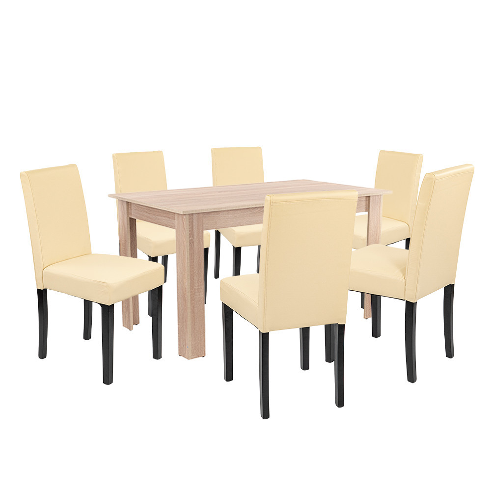 Leon 6+1 jedálenský set dub sonoma-béžový