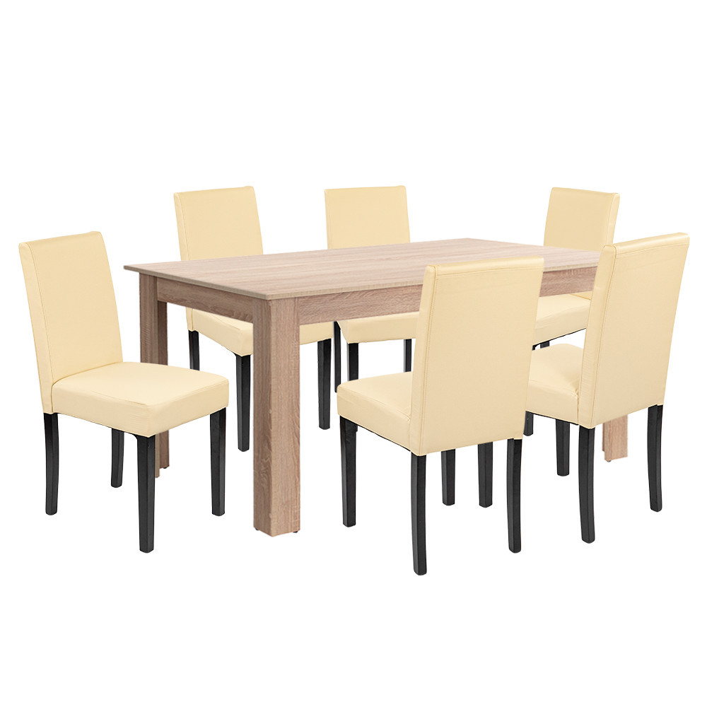 Leon 6+1 jedálenský set dub sonoma-béžový
