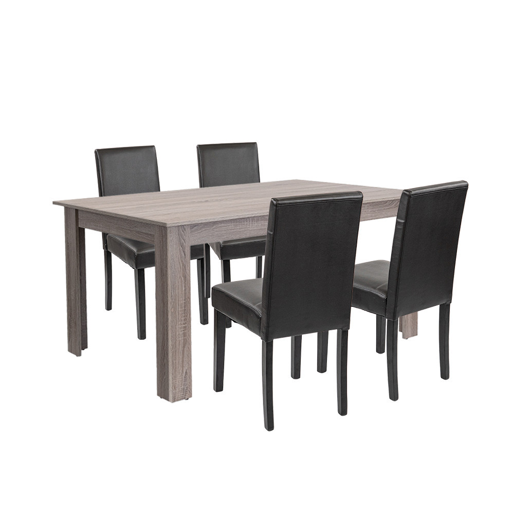 Leon 4+1 jedálenský set dub york-čierna