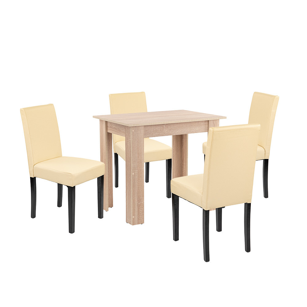 Leon 4+1 jedálenský set dub sonoma - béžová