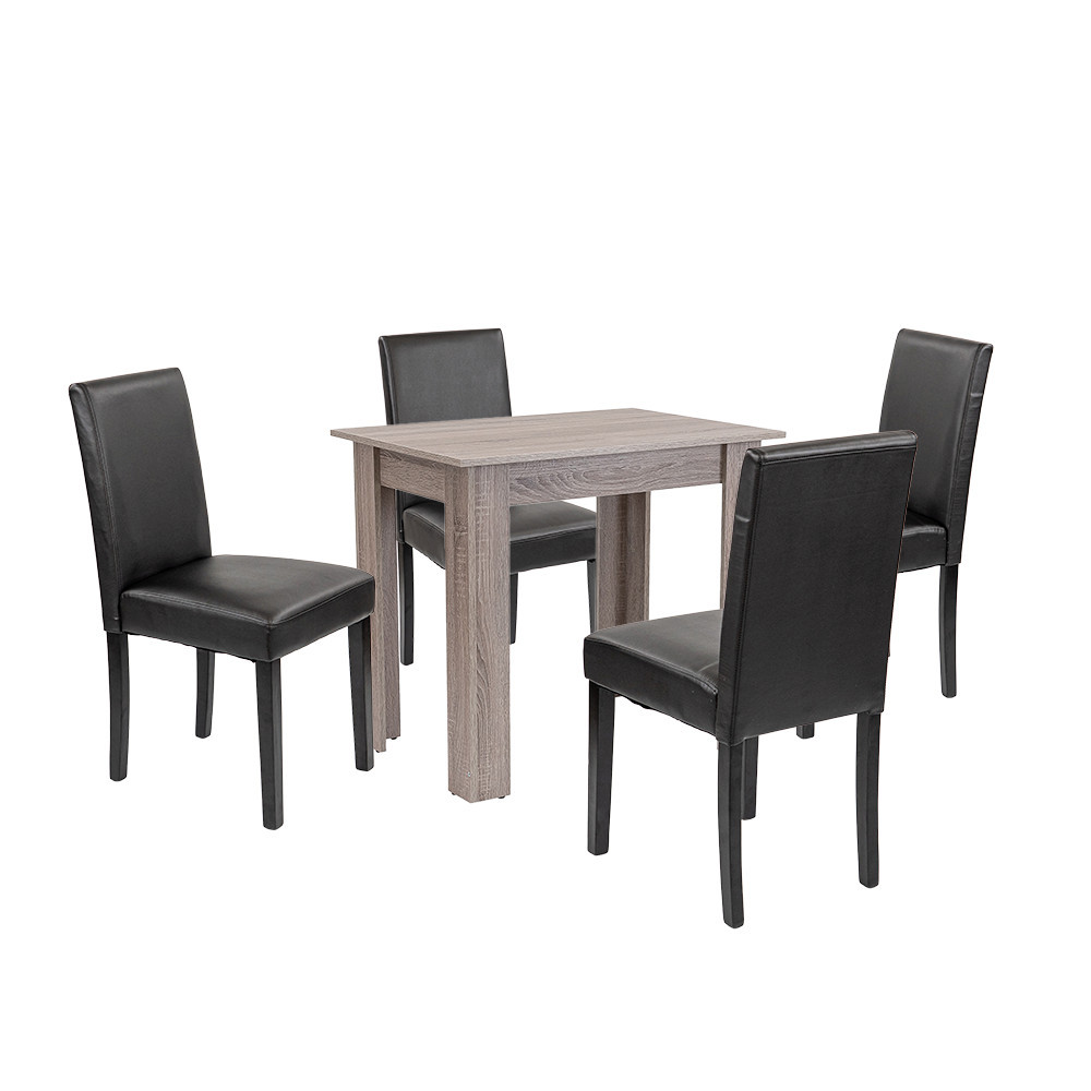 Leon 4+1 jedálenský set dub york-čierna