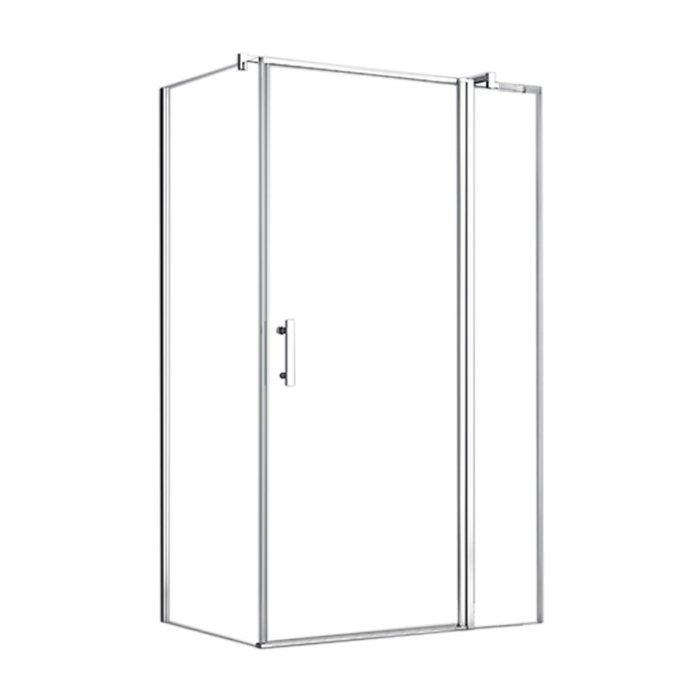 Jednoduchý asymetrický sprchový kút 80x100 cm s otváracími dverami bez sprchovej vaničky