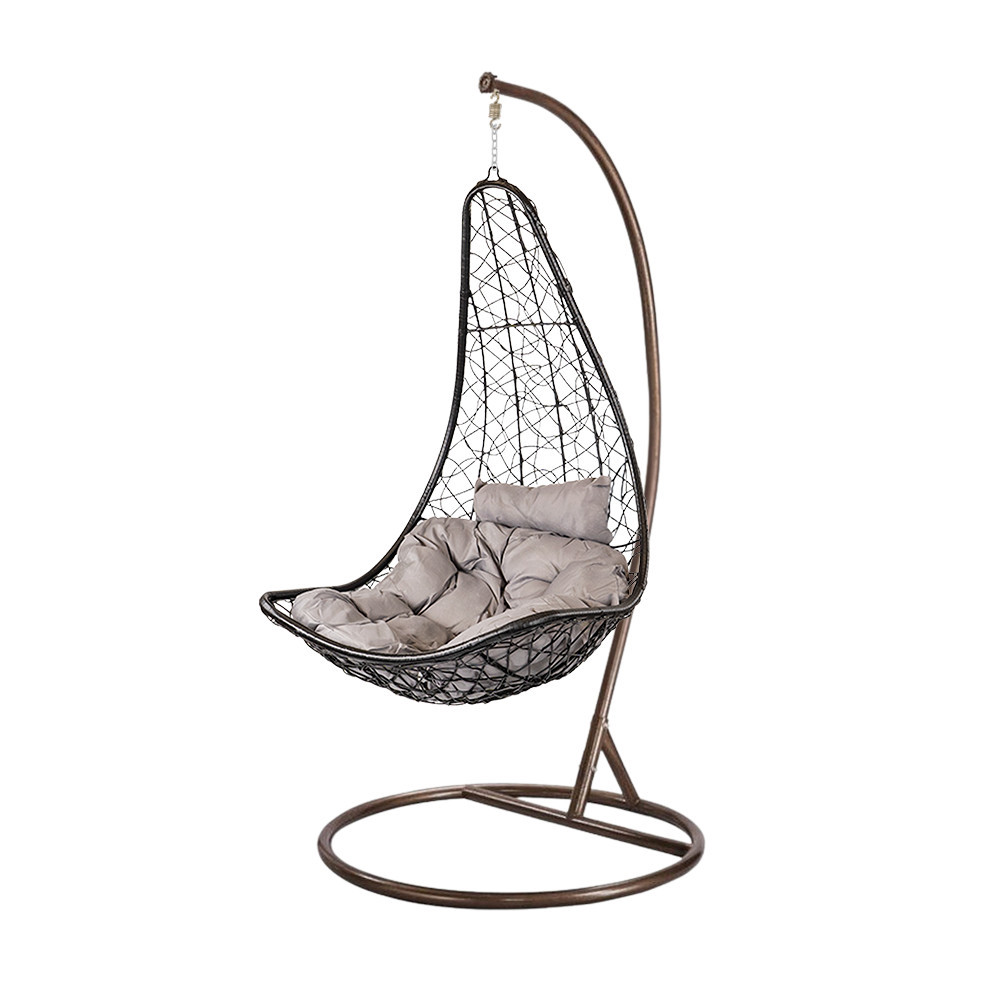 Záhradné hojdacie kreslo Natal čierno-hnedé