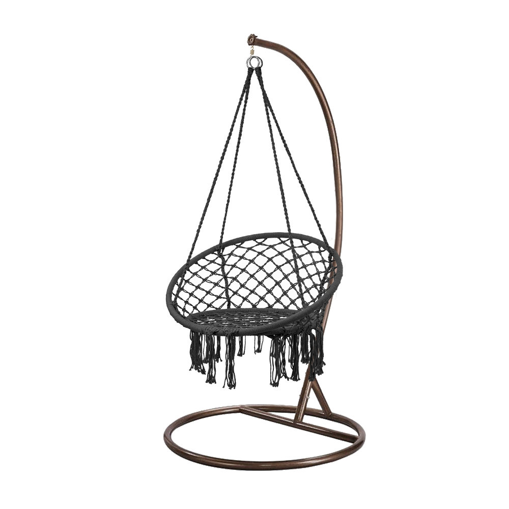 Hojdacie kreslo Cardenas so stojanom čierno-hnedé