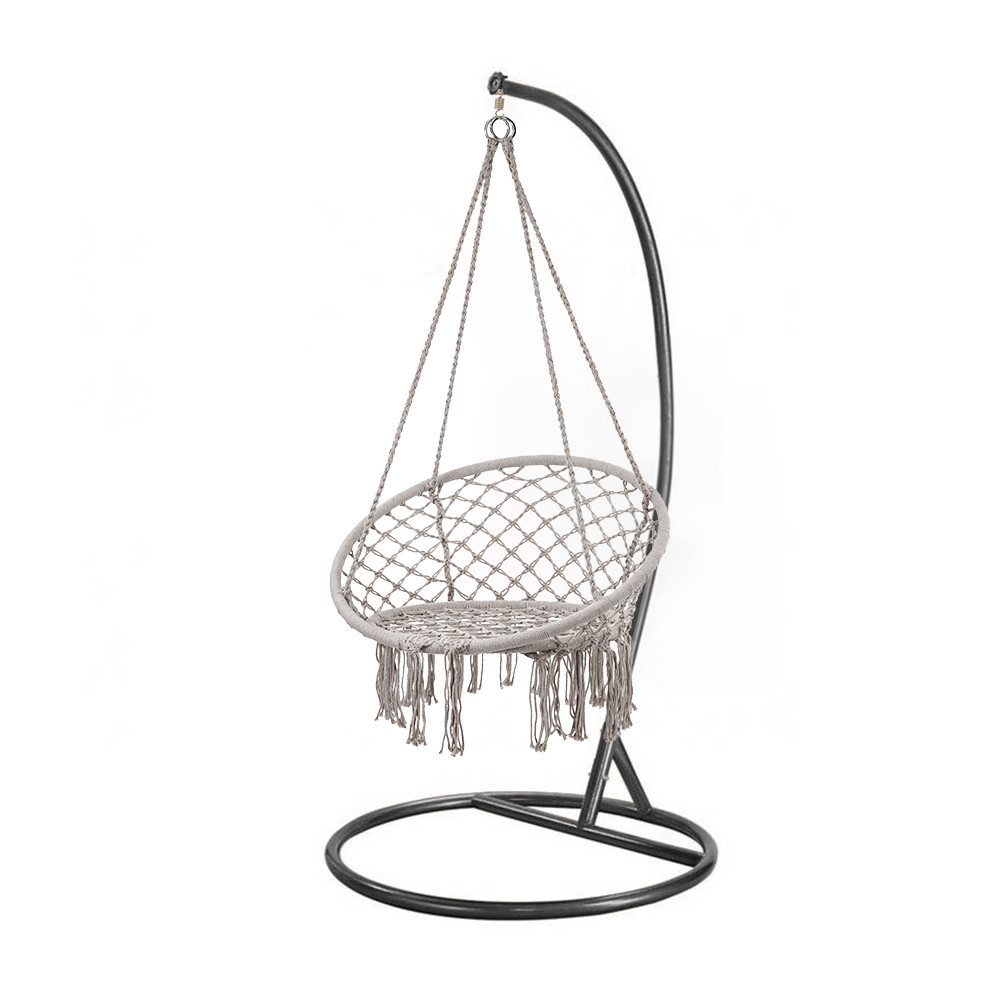 Hojdacie kreslo Cardenas so stojanom sivo-čierne